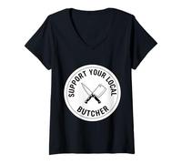 Mujer Apoya a tu Dieta carnívora carnívora Local Keto Camiseta Cuello V