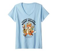 Mujer Apoya a tu Mercado Nocturno Local Street Food Fox Cute Camiseta Cuello V