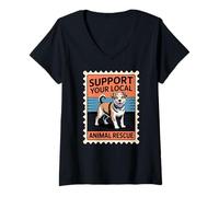 Mujer Apoya a tu Rescate Animal Local Adopta No compres Camiseta Cuello V