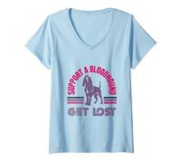 Mujer APOYA A UN Bloodhound - Pierde - Funny Hound Dog Camiseta Cuello V