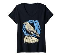 Mujer Apoya el cáncer de próstata - Viking Norse Raven Camiseta Cuello V