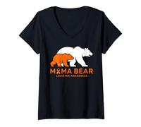 Mujer Apoya la concienciación sobre la leucemia Mama Bear para mujeres y hombres Camiseta Cuello V