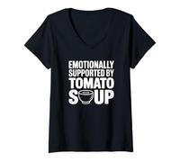 Mujer Apoyado emocionalmente por la Sopa de Tomate Camiseta Cuello V