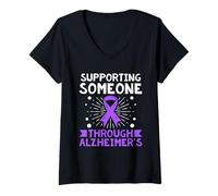 Mujer Apoyar a alguien a través de la concienciación sobre la enfermedad de Alzheimer Camiseta Cuello V