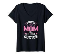 Mujer Apoyo de mamá orgullosa para el futuro médico Camiseta Cuello V