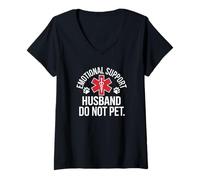 Mujer Apoyo Emocional Marido No Mascota Camiseta Cuello V