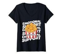 Mujer Apoyo Emocional Nuggets Kawaii Lindo Nug Pollo Camiseta Cuello V