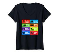 Mujer Apoyo Servicios públicos Orgullo cívico Bibliotecas Parques Tránsito Camiseta Cuello V