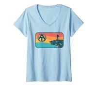 Mujer Appalachian Trail Retro McAfee's Knob Hiking Camiseta Cuello V