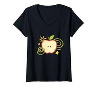 Mujer Apple y2k Whimsy Twee Kawaii Cute Heisei Retro Summer Teen Camiseta Cuello V