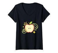 Mujer Apple y2k Whimsy Twee Kawaii Cute Heisei Retro Summer Teen Camiseta Cuello V