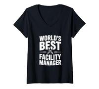 Mujer Apreciación al Mejor Gerente de instalaciones del Mundo Camiseta Cuello V
