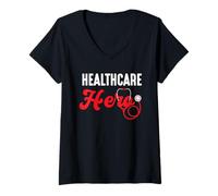 Mujer Apreciación del héroe de la atención médica - Apoyo al Trabajador médico Camiseta Cuello V