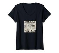 Mujer Aprende a ser un Cirujano Cerebral en casa Retro Advertisement Camiseta Cuello V