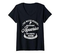 Mujer Aquarius Water Bearer Vibes The Free Spirited Sign Hombres Mujeres Camiseta Cuello V