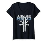 Mujer AR-15 Pro Gun Rifle de Asalto 2da Enmienda Regalo Stoner Camiseta Cuello V
