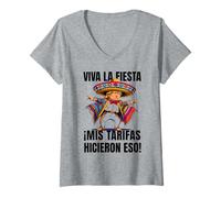 Mujer Arancel esta votación por él Los aranceles anti Trump apestan lo político Camiseta Cuello V