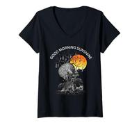 Mujer Árbol Humano con Resaca de Good Morning Sunshine para Amantes de Las Fiestas Camiseta Cuello V