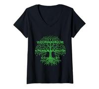 Mujer Árbol Motivacional con Citas Inspiradoras Today Is A Blessing Camiseta Cuello V