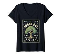 Mujer Arbor Day Every Day Camiseta Cuello V