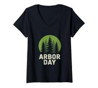 Mujer Arborista Arboricultura Día del Árbol Camiseta Cuello V