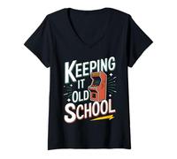 Mujer Arcade Manteniéndolo Vieja Escuela Camiseta Cuello V