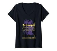 Mujer Arcángel Miguel - Justicia Divina Camiseta Cuello V