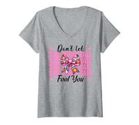 Mujer Archery Girl Mom Archer No dejes que la cola de caballo te engañe Camiseta Cuello V