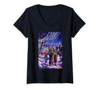 Mujer Archie Comics Betty Veronica Christmas Winter Walk Poster Camiseta Cuello V