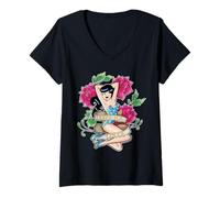 Mujer Archie Comics Veronica Lodge Tattoo Rose Camiseta Cuello V