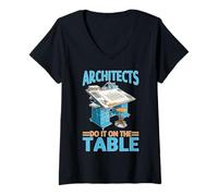 Mujer Architects Do It On The Table Broma de Arquitectura Camiseta Cuello V