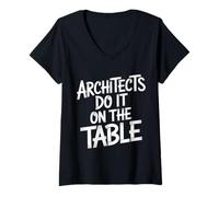 Mujer Architects Do It On The Table Broma de Arquitectura - Camiseta Cuello V