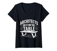 Mujer Architects Do It On The Table Broma de Arquitectura |- Camiseta Cuello V
