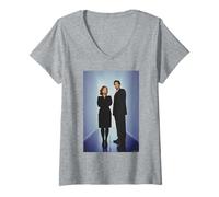 Mujer Archivos X David Duchovny Gillian Anderson Michael Grecco Camiseta Cuello V