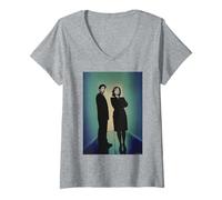 Mujer Archivos X David Duchovny Gillian Anderson Por Michael Grecco Camiseta Cuello V