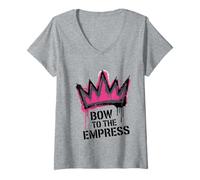 Mujer Arco A La Emperatriz Grunge Punk Corona Arte Callejero Camiseta Cuello V