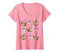 Mujer Arco Coqueta Arca De Noé Animales Cristianos Chica Mamá Rosa Camiseta Cuello V