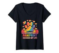 Mujer Arco Iris LGBTQ Cada Huella Cambia mi Vida Camiseta Cuello V