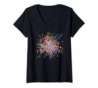 Mujer Arco Iris Partituras Músico Música Lover Colorido Bloc Camiseta Cuello V