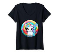 Mujer Arco iris Teenie Unicornio Niños Niñas Niños Unicornios Camiseta Cuello V