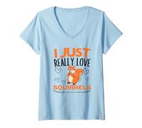 Mujer Ardilla I Just Really Love Squirrels Camiseta Cuello V