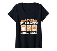 Mujer Are You Fall o Ween Directions Regalos Divertidos de Halloween para Profesores Camiseta Cuello V