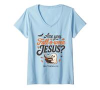 Mujer Are You Fall-O-Ween Jesús Cristiano Halloween Religioso Otoño Camiseta Cuello V