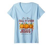 Mujer Are You Fall-O-Ween Jesus Matthew 4:19 Halloween Christian Camiseta Cuello V