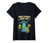 Mujer Área 51 Alien Kids Space School Regreso a la Escuela Camiseta Cuello V
