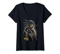 Mujer Área 51 Alien- Retro Nevada UFO & Sci-Fi Streetwear Graphic Camiseta Cuello V