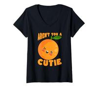Mujer Aren't You A Cutie Kawaii Naranja Frutas Cítricos Camiseta Cuello V