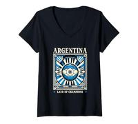Mujer Argentina, Tierra de Campeones - Orgullo Futbolístico Camiseta Cuello V