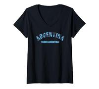 Mujer Argentina Vamos Argentina - Camiseta para Aficionados al fútbol 2026 Camiseta Cuello V