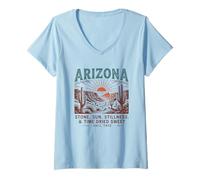 Mujer Arizona Stone Sun Stillness Tiempo Seco Dulce Camiseta Cuello V